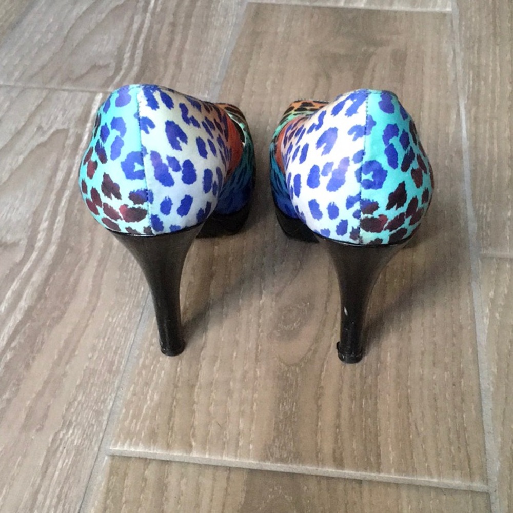 Nine West Colorful Cheetah Print Open-Toe Heels. - image 4